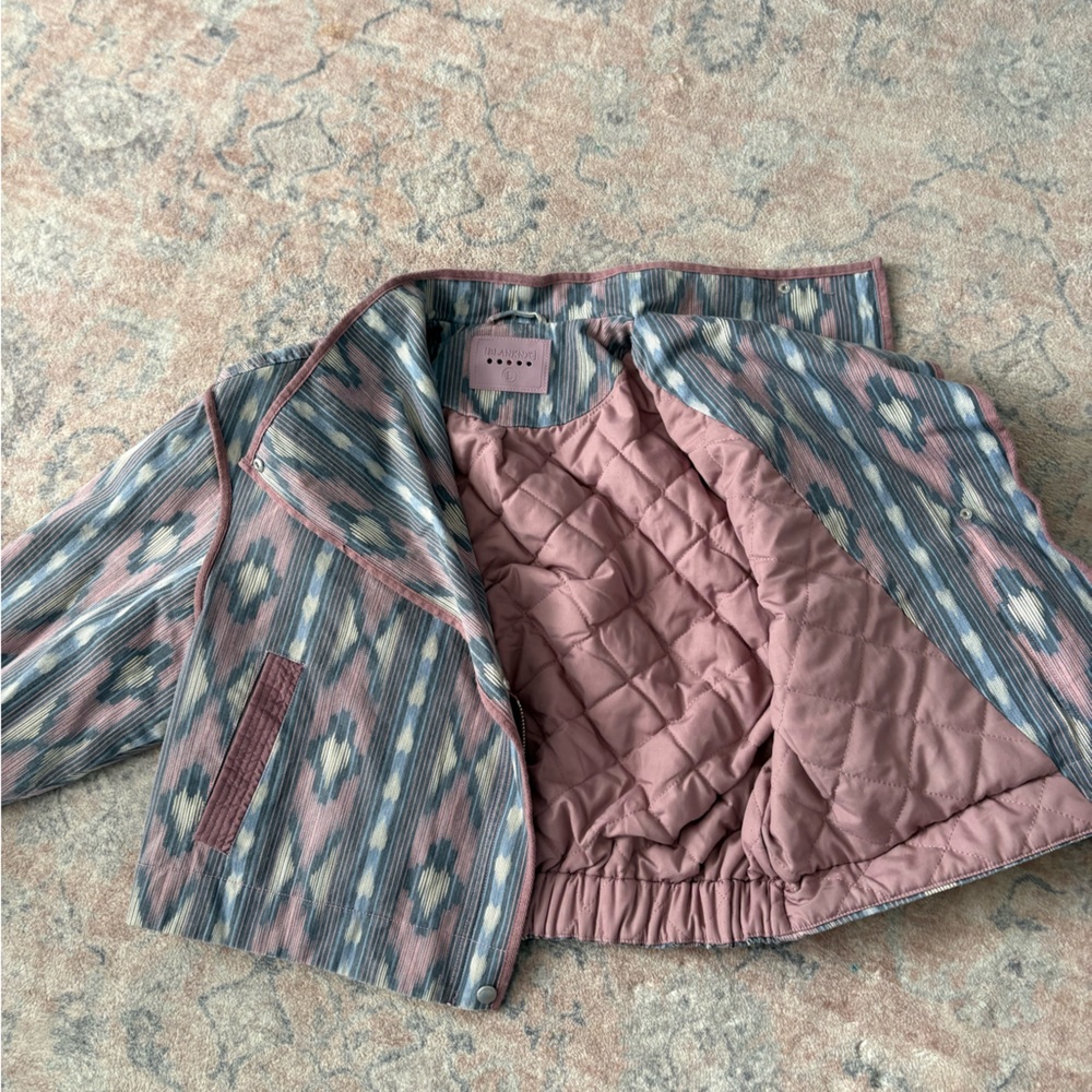 Blank NYC Pink and Blue Striped Quilted Jacket